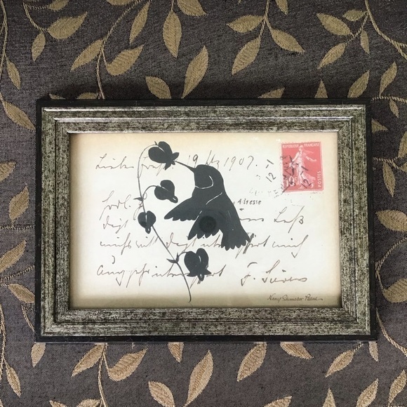 Hummingbird Silhouette Post Card Picture Nancy Shumaker Pallan Art Brown 16x18” - Picture 2 of 8